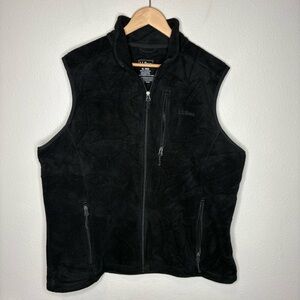 LL Bean Fleece Vest Mens XL Black Full Zip Polartec Outdoor Activewear
